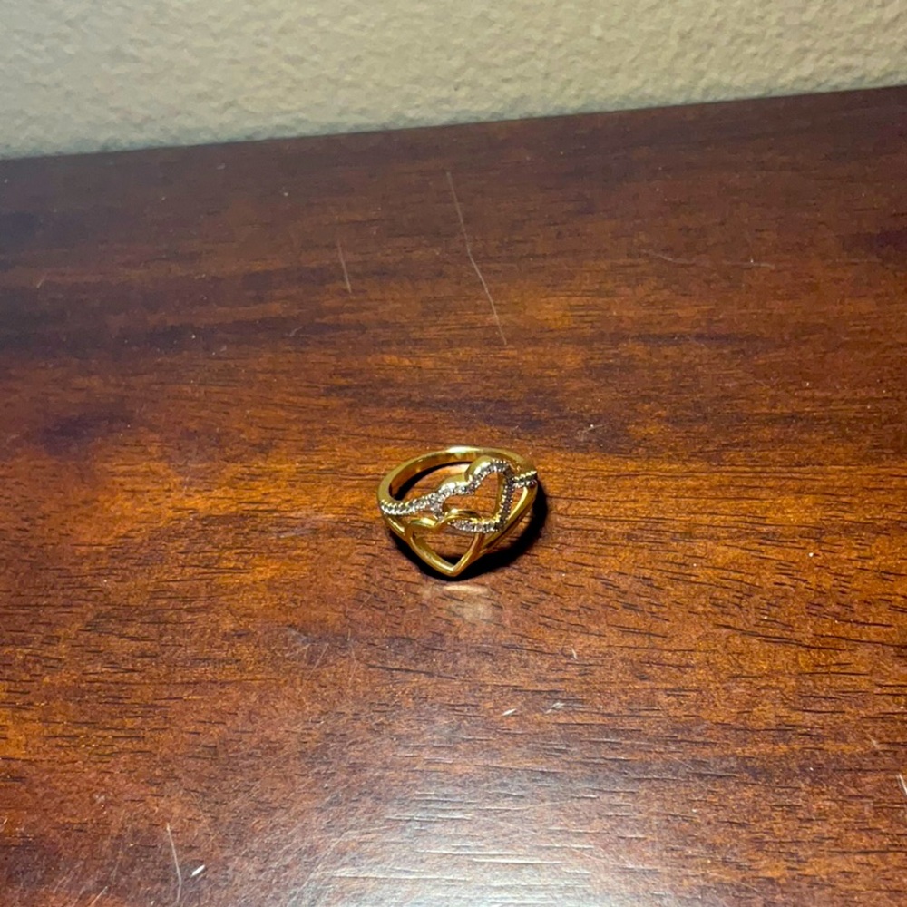 Sterling silver double heart ring